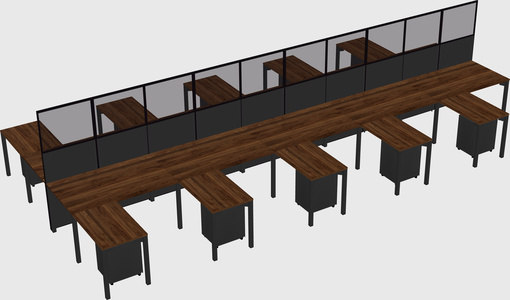 Shared l-shape cubicle