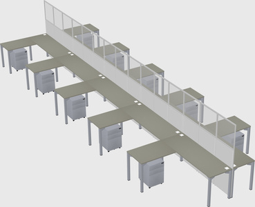 Shared l-shape cubicle