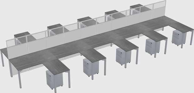 Shared l-shape cubicle