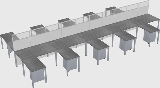 Shared l-shape cubicle