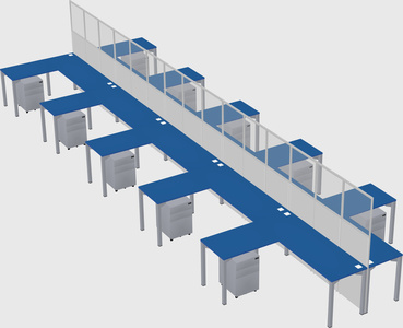 Shared l-shape cubicle