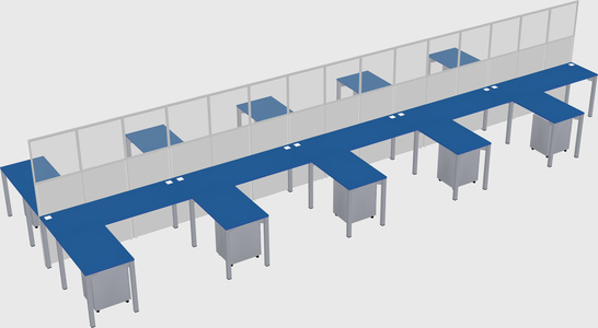 Shared l-shape cubicle