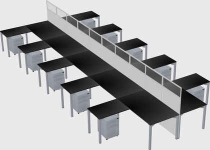 Shared l-shape cubicle