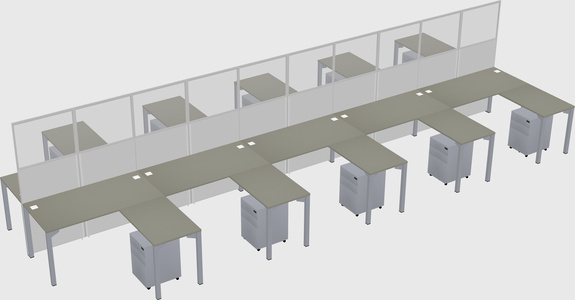Shared l-shape cubicle