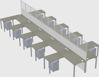 Shared l-shape cubicle