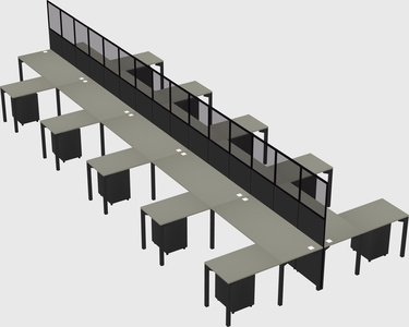 Shared l-shape cubicle