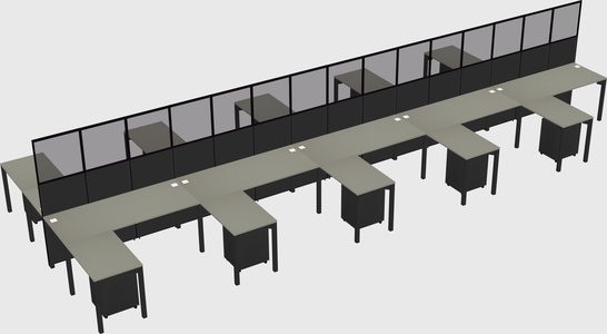 Shared l-shape cubicle