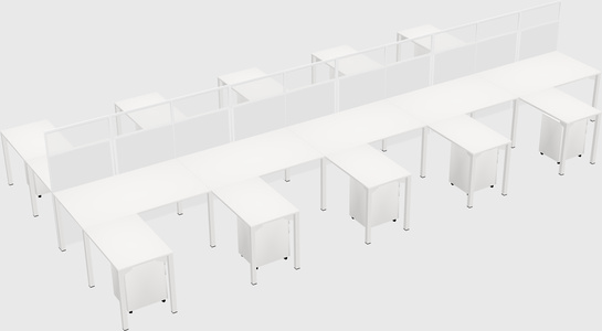 Shared l-shape cubicle