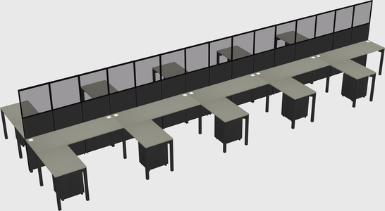 Shared l-shape cubicle