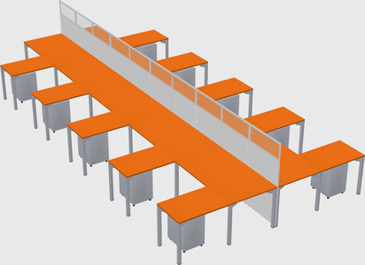 Shared l-shape cubicle