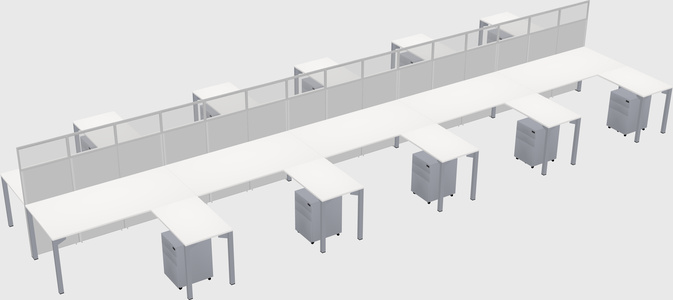 Shared l-shape cubicle