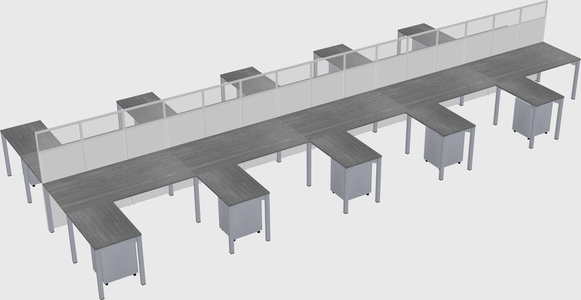 Shared l-shape cubicle