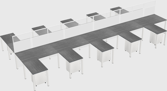 Shared l-shape cubicle