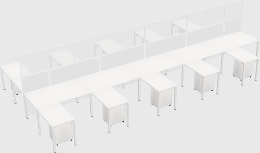 Shared l-shape cubicle