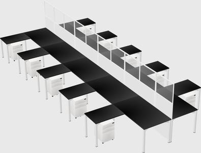 Shared l-shape cubicle