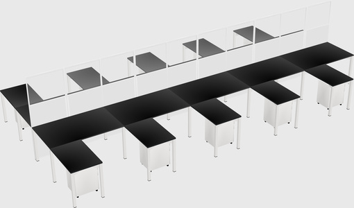 Shared l-shape cubicle