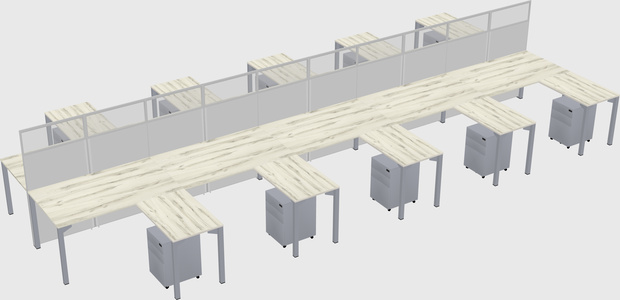 Shared l-shape cubicle