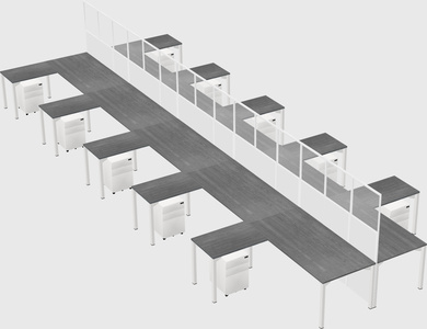 Shared l-shape cubicle