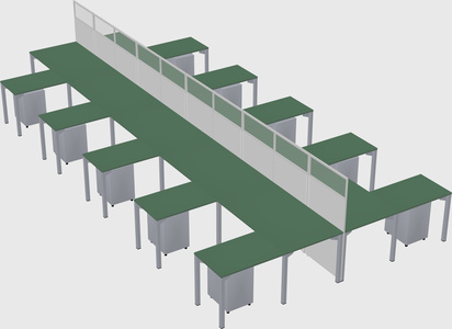 Shared l-shape cubicle