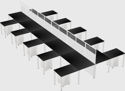Shared l-shape cubicle