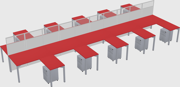 Shared l-shape cubicle