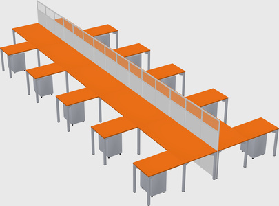 Shared l-shape cubicle