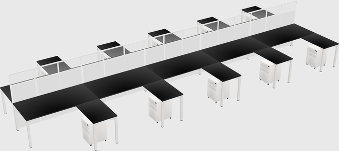 Shared l-shape cubicle