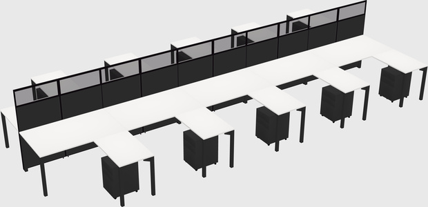 Shared l-shape cubicle