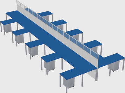Shared l-shape cubicle