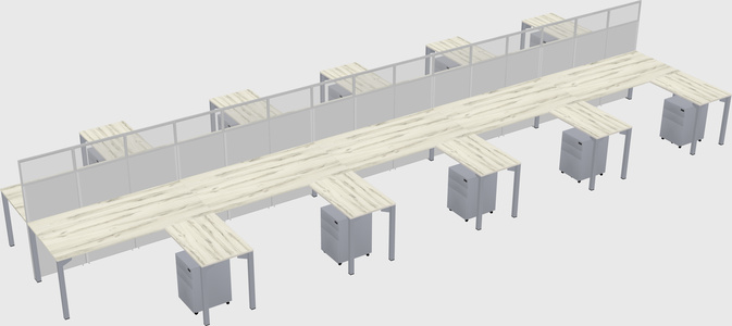 Shared l-shape cubicle
