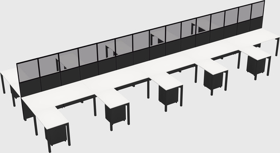 Shared l-shape cubicle