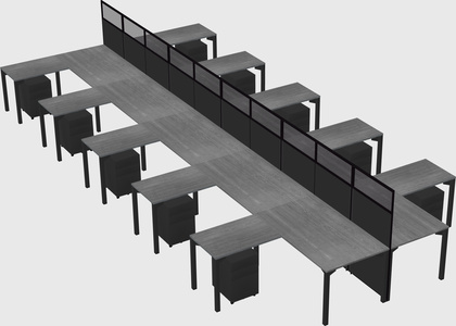Shared l-shape cubicle