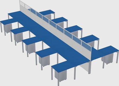 Shared l-shape cubicle