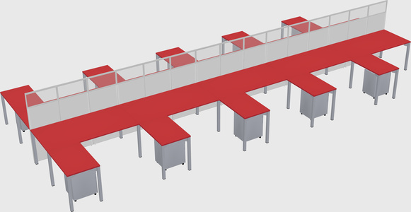 Shared l-shape cubicle