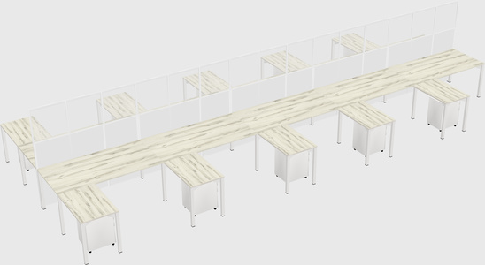 Shared l-shape cubicle