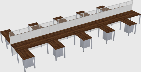 Shared l-shape cubicle