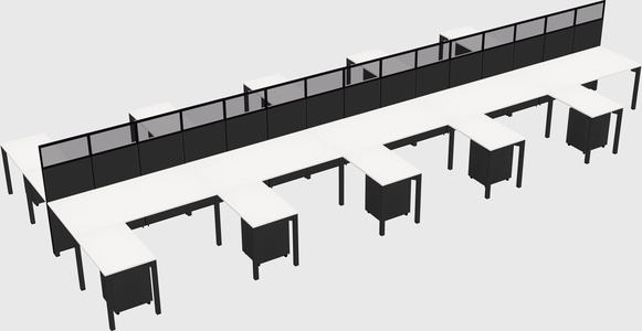 Shared l-shape cubicle