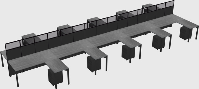 Shared l-shape cubicle