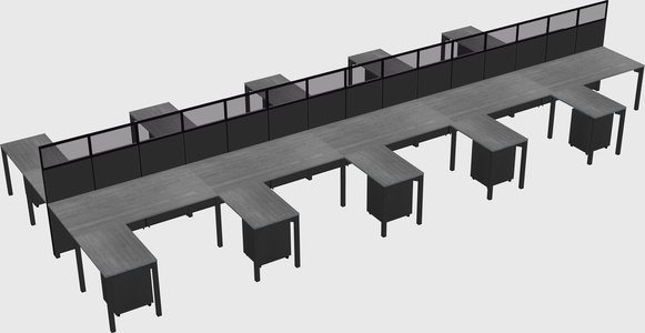 Shared l-shape cubicle