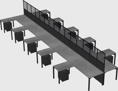 Shared l-shape cubicle