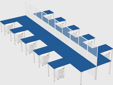 Shared l-shape cubicle
