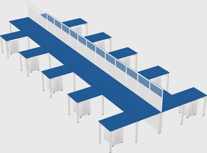 Shared l-shape cubicle