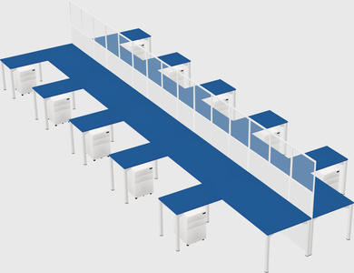Shared l-shape cubicle