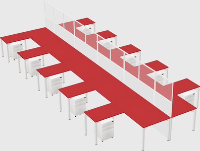 Shared l-shape cubicle