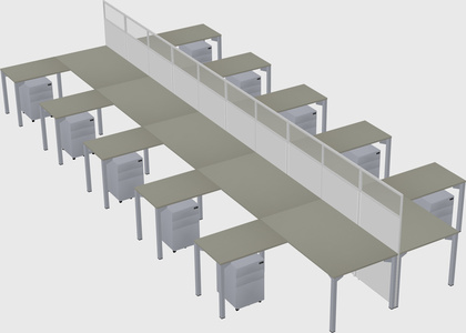 Shared l-shape cubicle