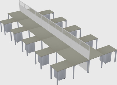 Shared l-shape cubicle