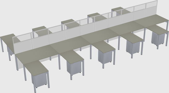 Shared l-shape cubicle