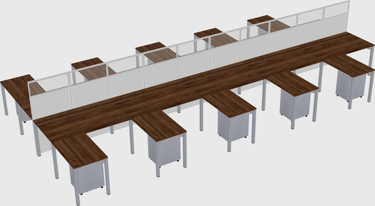 Shared l-shape cubicle