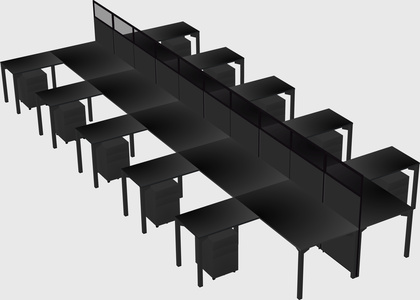 Shared l-shape cubicle
