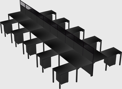 Shared l-shape cubicle